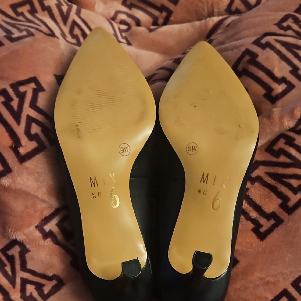Mix No. 6 Black Lace-Up Heels with Studs - Picture 6 of 7